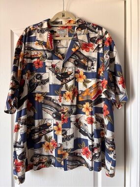 Kalaheo Hawaiian Shirt WWII Airplane Fighter Plane men’s size 3XL